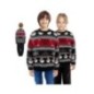 Jersey navidad negro santa y copos unisex infantil