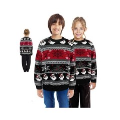 jersey navidad negro santa y copos talla 10 12 anos 26383 8433584263837