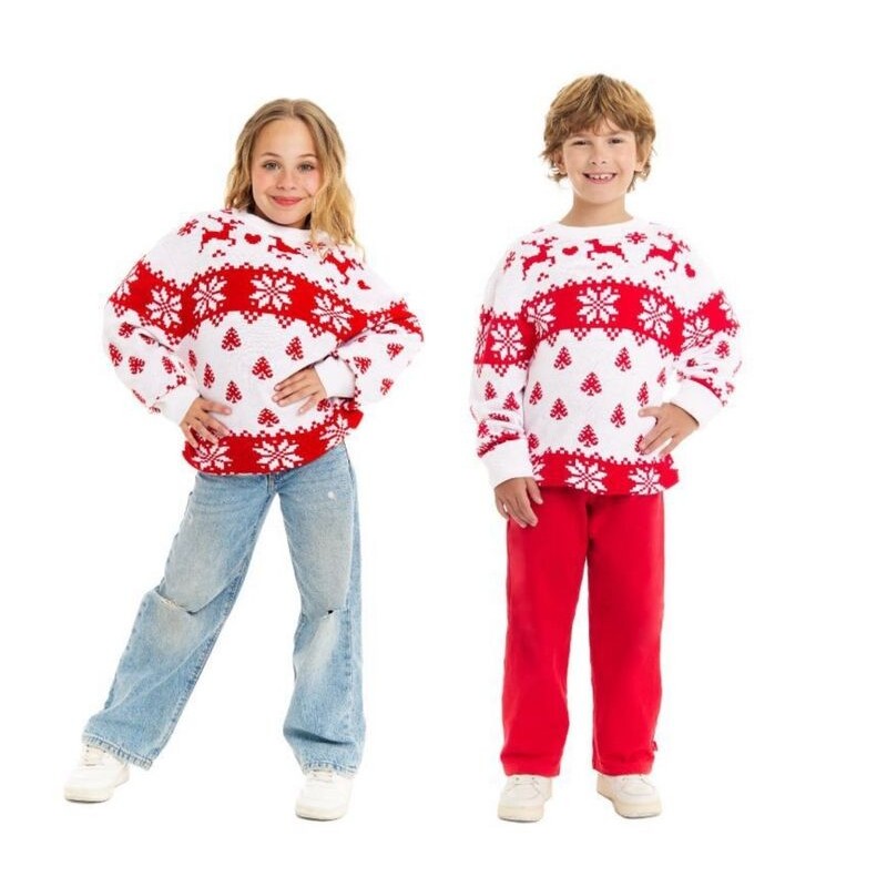 Jersey navidad blanco renos infantil