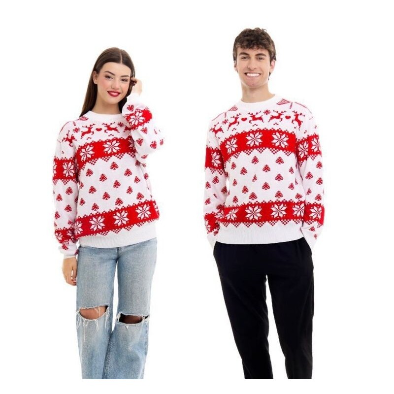 Jersey navidad rojo renos adulto unisex