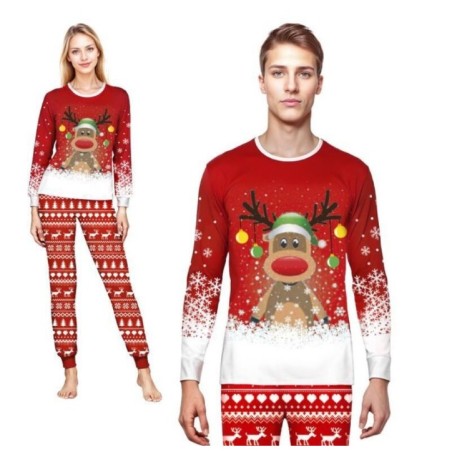 pijama navideno rojo reno adulto unisex 64478 8433584334919 8433584334926 8433584334933