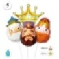 Set globos reyes magos y corona