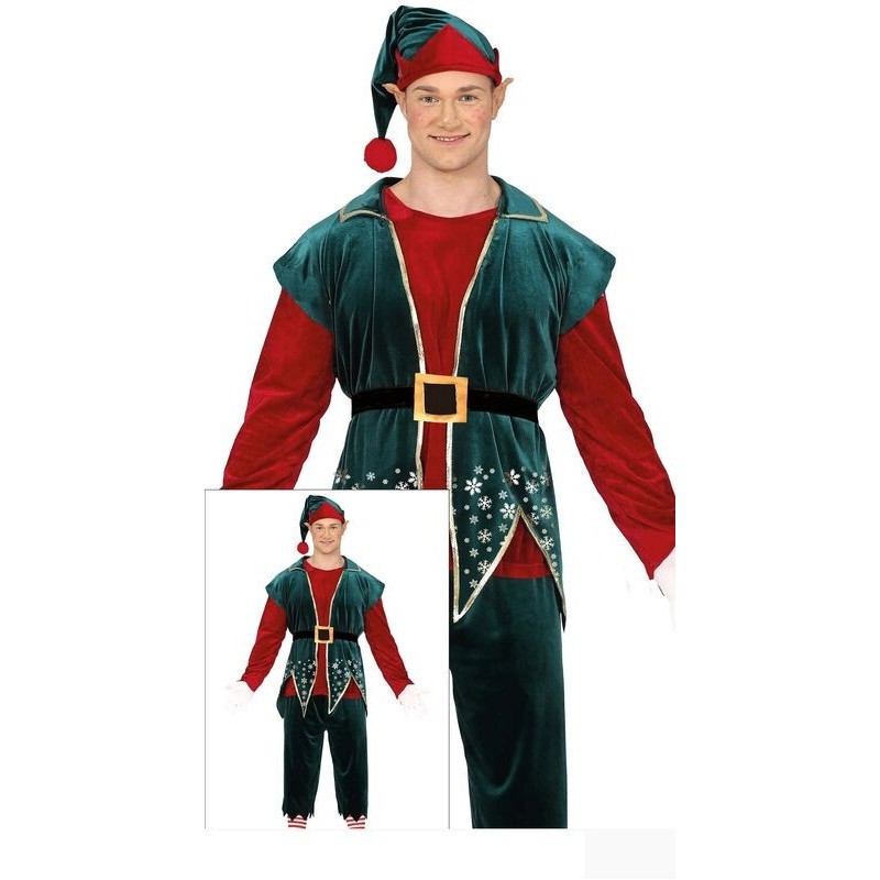 Disfraz elfo navideño para hombre talla L 52-54
