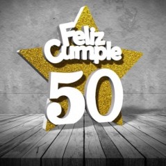 Cartel corcho feliz 50 cumpleaños oro 50 cm-Tus disfraces baratos