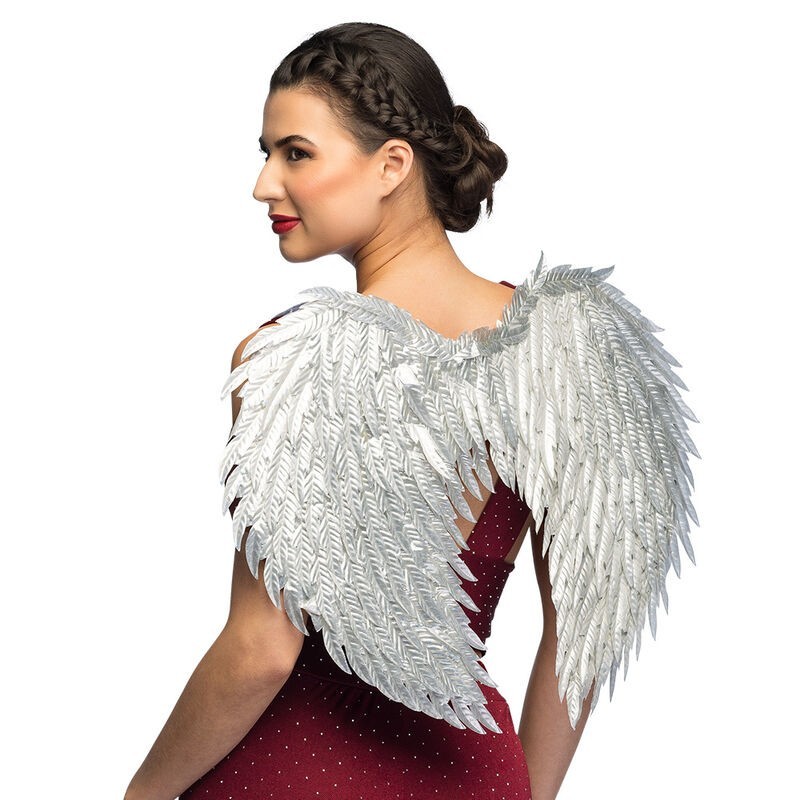 Alas plumas plateadas Glam 55x50 cm