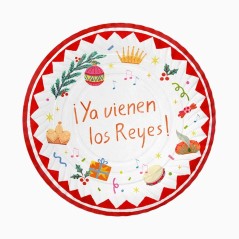 Bandeja Reyes magos Ya vienen los reyes carton 2 uds 30 cm