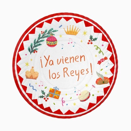 Bandeja Reyes magos Ya vienen los reyes carton 2 uds 30 cm