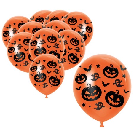 Globos naranjas calabazas 10 uds 30 cm-El Informal