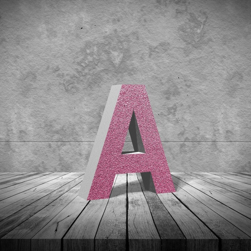 Letras en corcho rosa purpurina 20 cm unidad decoracion