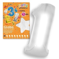 Globo numero plata 110 cm helio o aire