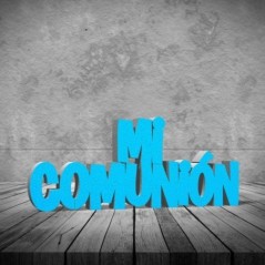 Letras Mi Comunion azul 40 cm corcho-Tus disfraces baratos