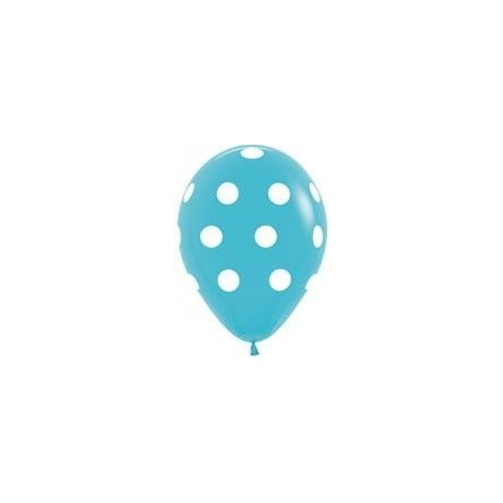 Globo azul puntos blancos 12 30 cm 10 unidades 7703340110271 R12 PTA