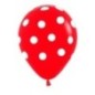 Globo rojo puntos blancos 12 30 cm 12 unidades