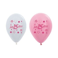 Globos rosas y blancos satin mis 15 10 und 7703340134253 R12 N15