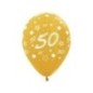 Globos numero 50 en color oro 12 uds de 30 cm