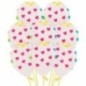 Globos transparentes con corazones colores 12 uds 30 cm