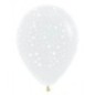 Globo transparente estrellas blancas 30 cm 10 und