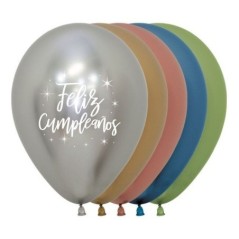 Globos feliz cumpleanos Reflex Sempertex 12 uds 30 cm 7703340174273 R12 FCUM 900