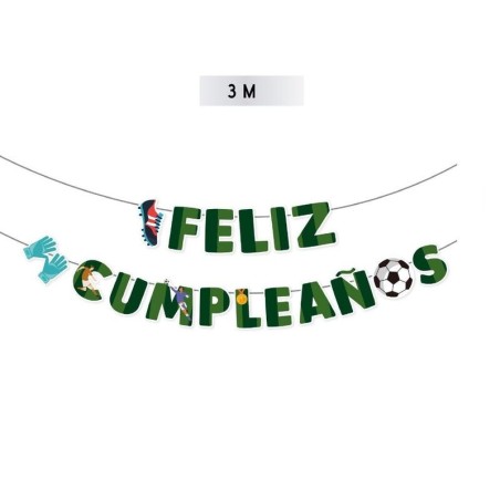 Guirnalda Feliz cumpleanos fubol 3 metros 8433584922567 92256