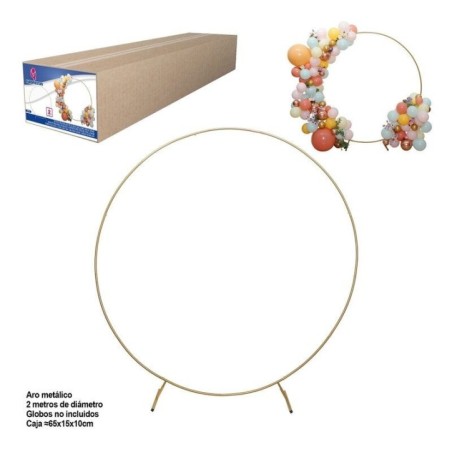 Circulo metalico para globos oro 2 metrosa aro 8435127145501 14550
