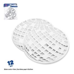 Platos bola de disco plata 12 uds 33 cm 8435127342160 34216