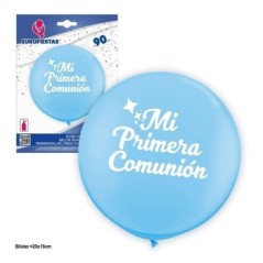 Globo Mi Prmera Comunion azul 90 cm-Tus disfraces baratos