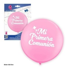 Globo Mi Prmera Comunion rosa 90 cm-Tus disfraces baratos