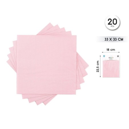 Servilletas Rosa pastel 20 uds 33 cm 8433584944118 94411