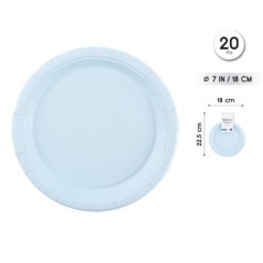 Platos Azul grisaceo 20 uds 18 cm 8433584944217 94421