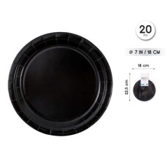Platos Negro 20 uds 18 cm 8433584944293 94429