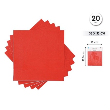 Servilletas Rojo 20 uds 33 cm 8433584944392 94439