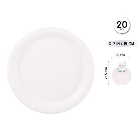 Platos blancos 20 uds 18  cm 8433584944415 94441