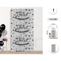 Cortina flecos cumpleanos plata 1x2 metros 8433584956623 95662