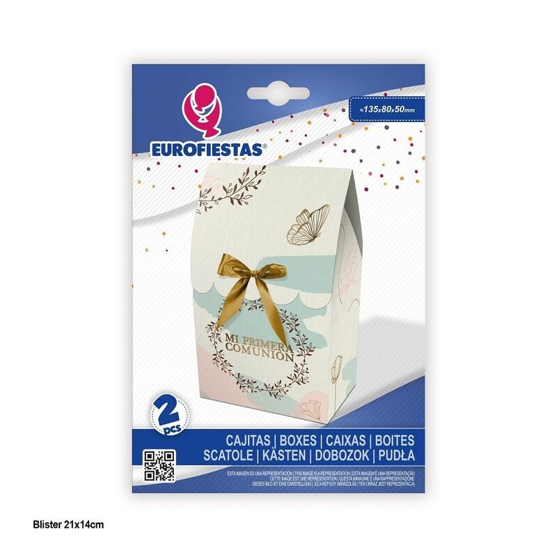 Cajta regalo comunion 13x8x5 cm 2 uds