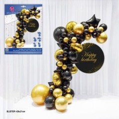 Set organico de globos negros y oro 8435127115283 11528