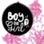 Globo negro revelacion sexo bebe 60 cm confeti rosa