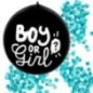 Globo negro revelacion sexo bebe 60 cm confeti azul