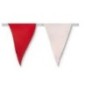 Bandera triangulo plastico rojo y blanco cantabria 50 metros 20x30