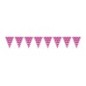 Banderas triangulares plastico rosa puntos 5 metros 20x30 cm