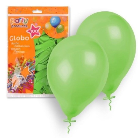 Globos verdes 100 unidades 23 cm 9  latex 8424345683940 68394