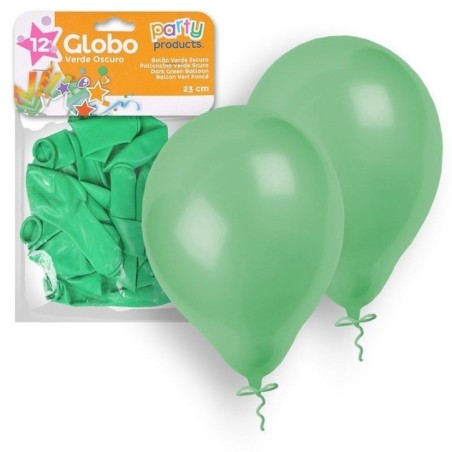 Globos verde oscuro 12 unidades 23 cm 9  latex 8424345683957 68395