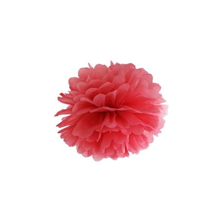 Pom pom rojo de papel de 25 cm para decoraciones 5901157471574 PP25 007