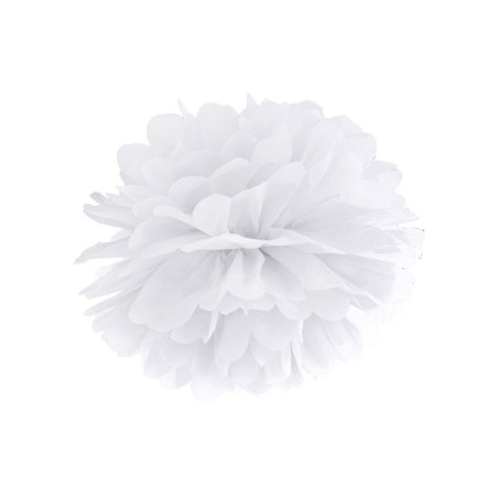 Pom pom blanco de papel de 35 cm para decoraciones 5901157469199 PP35 008
