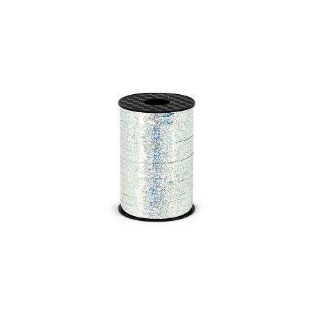 Lazo plata holagrafico metalico para globos o decoraciones 225 mt x 5 mm 5902230749030 H5 018