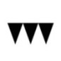 Banderin triangular negro de papel 4.5 mt x 16 cm guirnalda