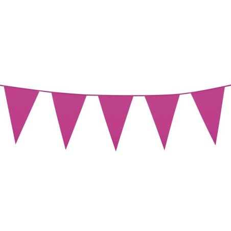 Banderin triangular fucsia de 10 metros plastico 8712026747587 74758