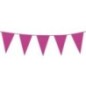 Banderin triangular fucsia de 10 metros plastico