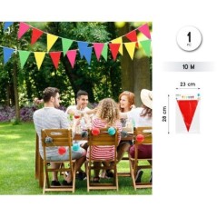 Banderines triangulares multicolor plastico exterior 10 metros 8433584939084 93908