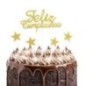 Topper tarta Feliz Cumpleaños estrellas 5 pc