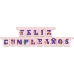 Letrero feliz cumpleanos patrulla canina rosa 3 metros 8435743003148 BS30014